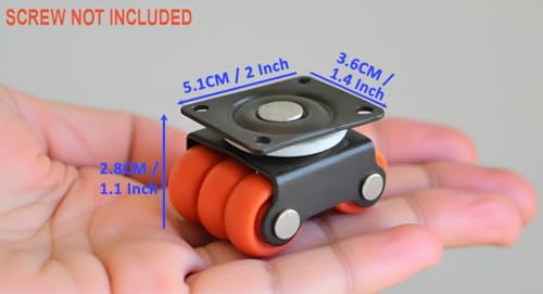 Image of 4pcs Revolving Small Size Caster Wheel Roller Baby Sixer Castor Wheels 360 Degrees Rotating Heavy Duty 150KG Load Capacity for Trolley, Furniture, Table, Bed - Pack of 4pcs