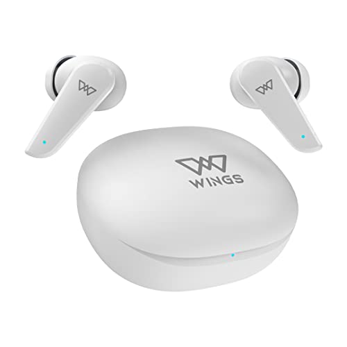Wings Flobuds 100 Made in India Wireless Earbuds with Digital Battery Display, Smart ENC, 13mm Drivers, 50 Hrs Total Playtime, Gaming Mode 40 ms, Ergonomic Case, Touch Controls