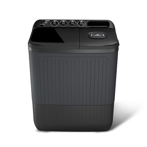 Image of Lloyd 7.5 kg 5 Star Semi Automatic Top Load Washing Machine |1300 RPM | Detergent Storage Zone | 3 Wash Programs | Swift Dry | Magic Filter, (GLWS755AODVG, Dark Grey)