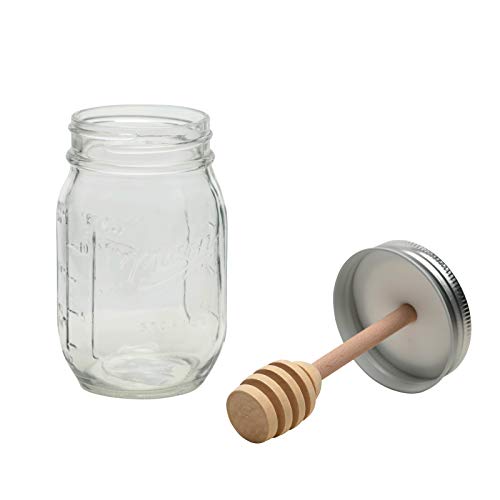 Mason Craft & More Glass Tableware Collection, Honey Jar, Clear, 16Oz #TOP1