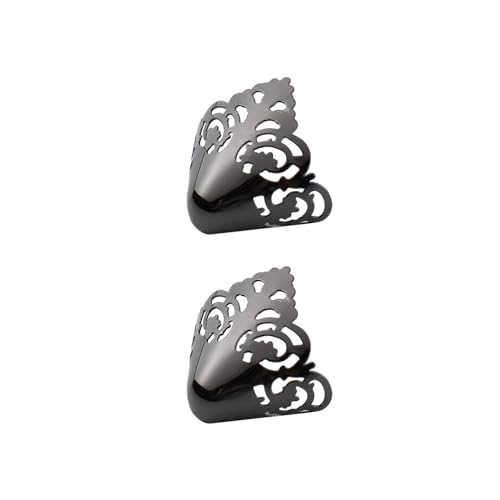 2 Pieces Metal Shoes Pointed Protector for Shoes Protection Decoration Accessories Solid Color Repair Supplies Shoes Tips Cap, Black