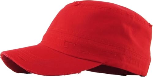 Image of Vintage Distressed Cadet Army Cap Basic Everyday Military Style Hat
