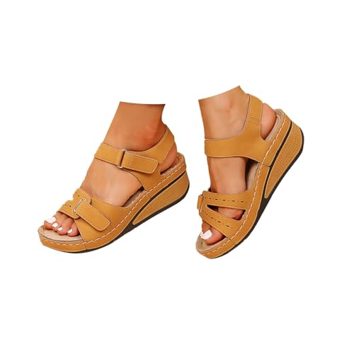 2025 Sandalias Deportivas Ortopédicas para Mujer Plataforma Zapatos Verano Comodos Vestir Elegantes Moda Fiesta Sandalia de Cuña Transpirables Flexibles Playa Trekking Caminar Senderismo