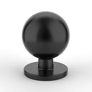 Amerdeco 10 Pack Matte Black Cabinet Knobs Single Hole Cabinet Pulls 1 Inch Diameter Round Drawer Knobs and Pulls for Bathroom Cabinets ZH0053