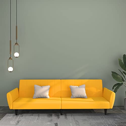 DYRJDJWIDHW Sofa 2 plazas pequeño,Sofa Cama Clic clac,Sofá Cama de 2 plazas Terciopelo amarilloAdecuado para salón, Dormitorio