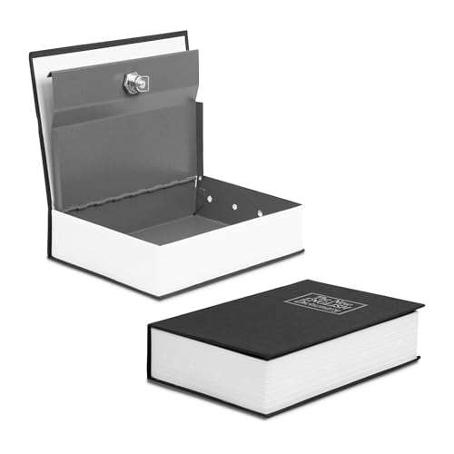 TIENDA EURASIA – Caja Caudales en Forma de Libro | Cerradura con 2 Llaves | 15.5 x 5.5 x 24 cm | Acero Aleado | Caja de Seguridad para Billetes y Monedas | Negro | Caja Caudales