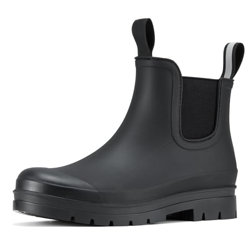 YOLIS Gummistiefel Damen Gummistiefeletten Regenstiefel Damen Wasserdicht Gummischuhe Rutschsicher Gartenschuhe Chelsea Boots mit Komfort-Innensohle