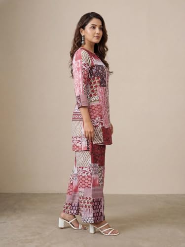 Image of Leriya Fashion Kurta Sets for Woman | Co ord Set for Women Stylish | Kurti Set for Woman | Short Kurti for Women | Kurtis | Ethnic Jaipuri Straight Kurta Set with Palazzo Pants | Salwar Suit for Party Outfits