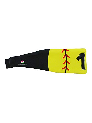 Faixa de cabeça MadSportsStuff Jersey Number Softball com pontos (números 00-39), #10, Yellow