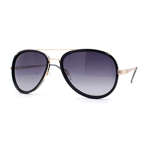 SA106 Polarized Luxurious Mens Racer Double Rim Officer Sunglasses