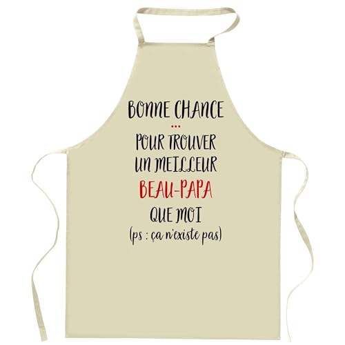 Tablier de cuisine Beau-Papa Planetee, blouse de protection coton noir pour barbecue et cuisine