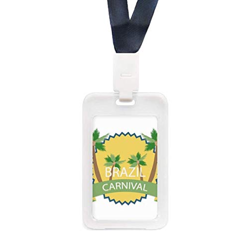 Étui de protection transparent pour carte d'identité format rigide motif Brésil coloré