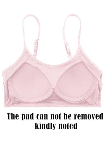 Image of Blulu 3 /6 / 12 Pcs Camisole Bra Wireless Padded Cotton Bralette Mini Cami Bras with Adjustable Straps for Women Girls