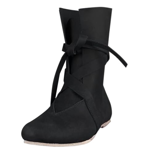 Bottes hautes homme en cuir véritable, finition vintage à lanières