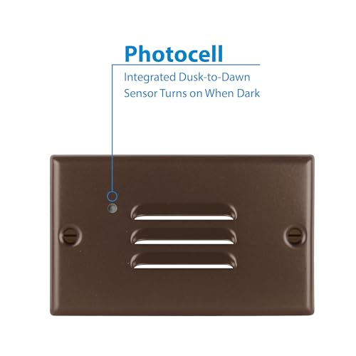 Image of NICOR Lighting STP2 Horizontal Louvered Oil-Rubbed Bronze LED Step Light with Photocell (STP2L120HOBPC)