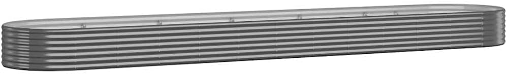 Large Anthracite Powder-Coated Steel Raised Garden Bed 199.6 x 39.4 x 14.2 in Oval Planter Box for Outdoor Vegetables Herbs Flowers on Patio Lawn Balcony