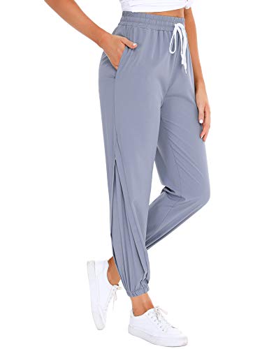 Damen Sporthosen Lang Jogginghose Freizeithose Loose Schnell trocknen Yoga Pants Sport mit hoher Taille und Taschen Bequeme Trainingshose