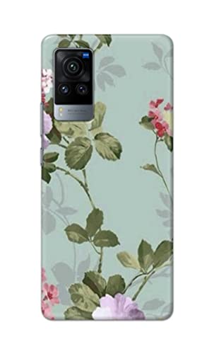 Image of Printed Hard Back Cover Case for Vivo X60 Pro Back Cover (Floral Painting) -702