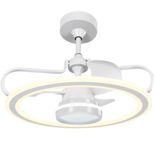 MCLIUJIA Ventiladores para El Techo con Lámpara Ventilador De Techo Interior Moderno con Luces LED, Ventiladores De Techo con Control Remoto Y Lámpara Acrílica para Dormitorio(White)