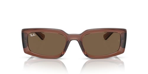 Ray-Ban RB4395F Kiliane Low Bridge Fit Sunglasses, Transparent Brown/Dark Brown, 54 mm