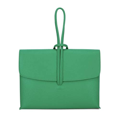 LADINOVO Bolsas transversais para mulheres - Bolsa de mão com alça superior de couro vegano com fecho magnético - Bolsa de ombro transversal, Verde