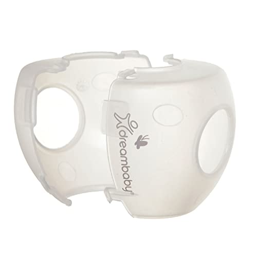 Image of Dreambaby EZY-Fit Door Knob Child Proof Safety Covers - Fits Most Standard Doorknobs - Suitable for Push & Twist Locks - White - 12 Pack - Model L908