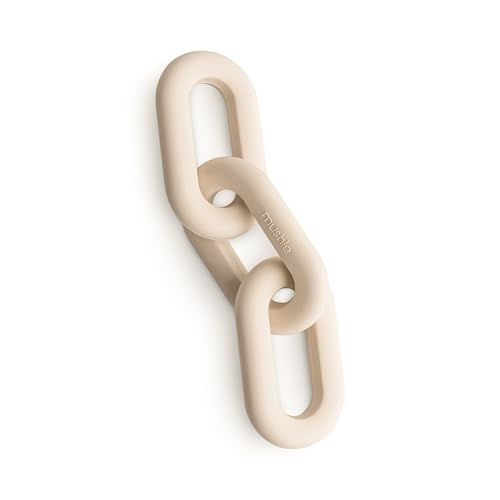 Image of mushie Silicone Baby Links Teether Toy (Shifting Sand)