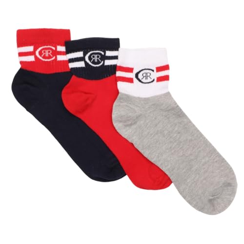 Cerruti 1881 Lot de 3 paires de chaussettes semi-montantes Lowcut - 39/42 Gris, Bleu Marine, Rouge