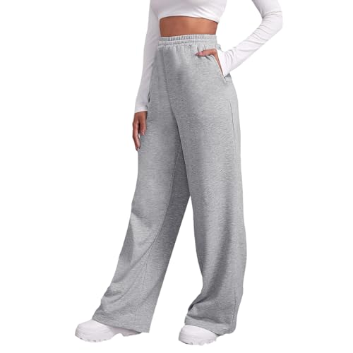 Pantalones De Chándal Para Mujer – Algodón Suave, Cintura Elástica, Bolsillos – Tallas Grandes – Para Gimnasio Y Diario