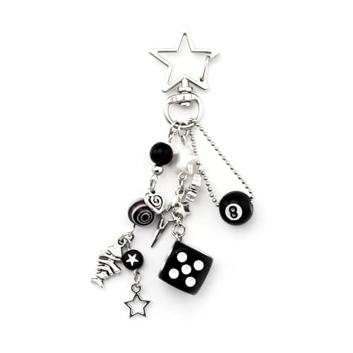Image of 8 Ball Dice Charm Keychain - Cute Bag Purse Handbag Accessories - Y2K Aesthetic Key Chain for Women Men