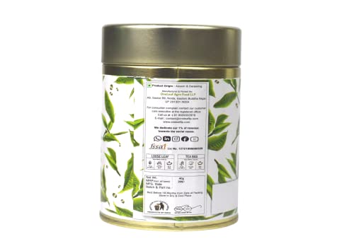 Image of ONELEAF Blue Pea Green Tea for Skin Glow & Digestion | Non-Bitter Butterfly Pea Loose Tea | Helps in Stress Relieving | Refreshing Cool Beverage Iced Tea- 40 gm Tin Container (Pack of 1)