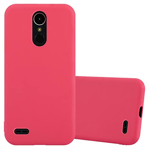 Cadorabo Hülle kompatibel mit LG K10 2017 Schutzhülle TPU Silikon Hülle Candy Design Slim Kratzfest Weiche Gummi mit R&umschutz Hülle Hülle für LG K10 2017 in Rot