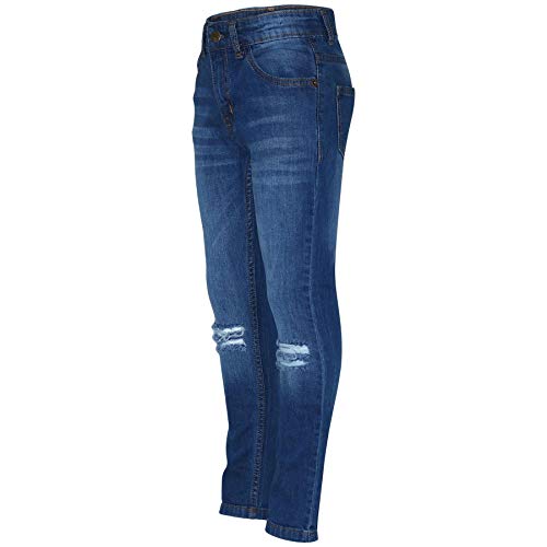 Kids Knee Ripped Jeans Denim Comfort Stretch Trousers Pants Boys Age 5-13 Years3