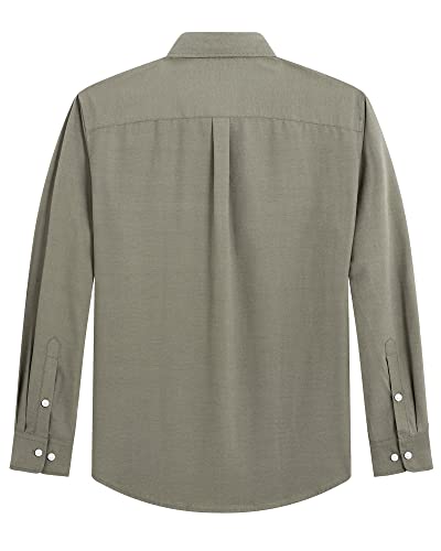 Image of J.VER Men's Oxford Shirt Solid Casual Button Down Collar Shirts Long Sleeve Dress Shirts with Pocket