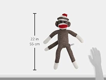Schylling Brand Classic 20 Retro Sock Monkey Stuffed Animal - Knitted Texture Original Look - Ages 12 Months and Up