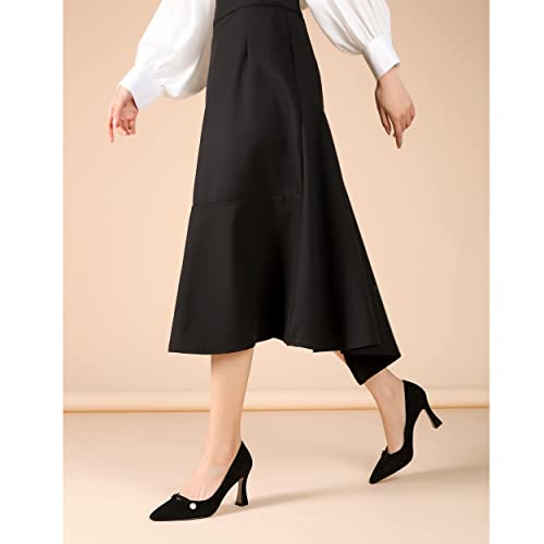 ROSERWISH Womens Slip On Elegant Wedding Fashion Pointed Toe Matte Stiletto High Heel Pumps Dress Shoes 3.5 Inch3