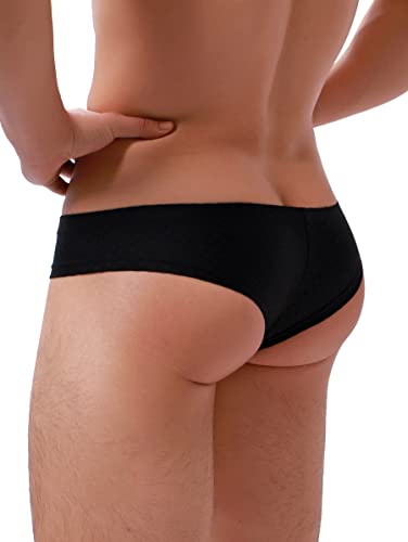 iKingsky Men's Cheeky Boxer Briefs Sexy Brazilian Back Mens Underwear Low Rise Stretch Mini Cheek Swimming Thong2