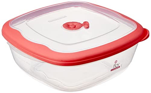 Pote Quad Plástico Sanremo Transparente / Rosa 2.7L Plástico