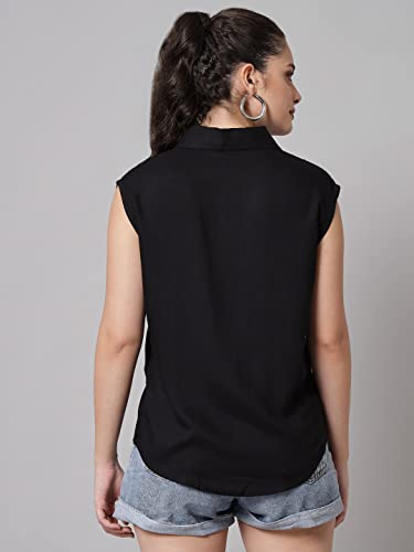 Image of FUNDAY FASHION Women's Rayon Blend Regular Fit Solid Casual Sleevesless Shirt (Pack of 2)