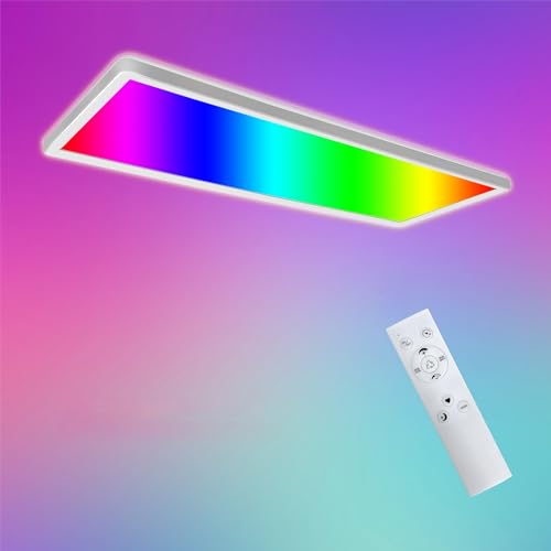 ONDTA LED Deckenleuchte Dimmbar LED Panel 58x20cm, 22W RGB Neutralweiß 4000K Deckenlampe mit Fernbedienung, IP44 Küchenlampe Badezimmer Lampe für Spielzimmer, Kinderzimmer, Schlafzimmer, Rechteckig ONDTA LED Deckenleuchte Dimmbar LED Panel 58x20cm, 22W RGB Neutralweiß 4000K Deckenlampe mit Fernbedienung, IP44 Küchenlampe Badezimmer Lampe für Spielzimmer, Kinderzimmer, Schlafzimmer, Rechteckig