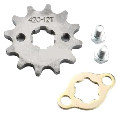 Pignon 420 12 dents avec plaquette de fixation anti-glissement