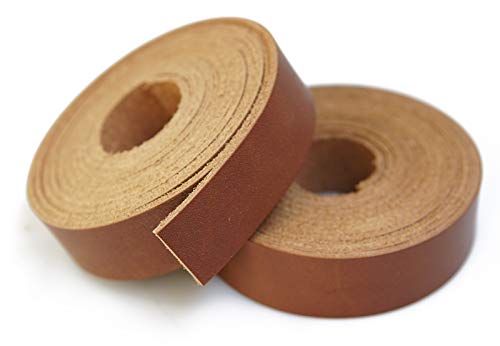 Jeereal Full Grain Leather Strap 2.0mm Thick Cord Braiding String (3/4inch Wide,72inches Long)