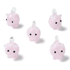 Pig Lampwork Charms_5 pcs