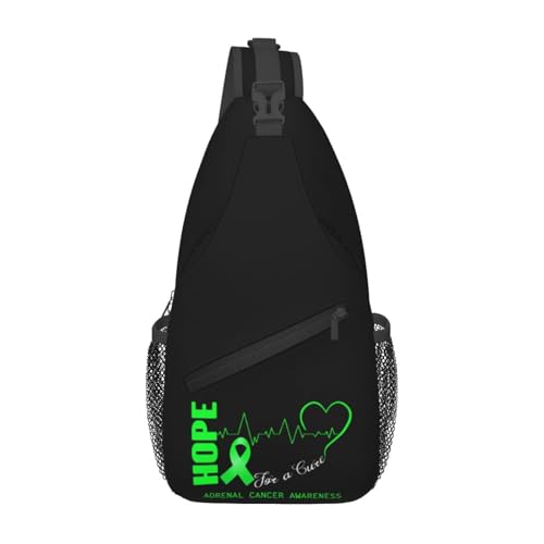 Hope For A Cure Adrenal Cancer Awareness Crossbody Bags For Women Men Chest Backpack Gym Shoulder Bag Travel Outdoor Sports Casual Crossbody Bags