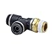 Mytee Products 5 Pack Air Brake Male Run Tee OD 1/2 X 1/4X1/2 NPT - Composite Material Push-Lock Replace KV2Y13-07-37S S771PMT-8-4-8 G381024080804 AM177117184D 1641011519 016410 01641011/5/19