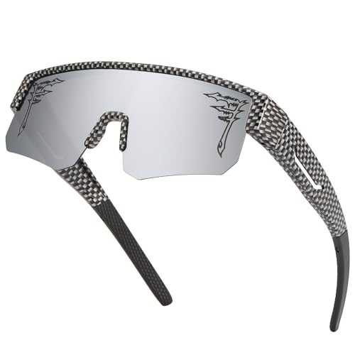 Image of FIXEROS Polarized Fit Over Glasses Sunglasses for Men Women Wrap Around Sports Goggles for Driving Cycling Fishing