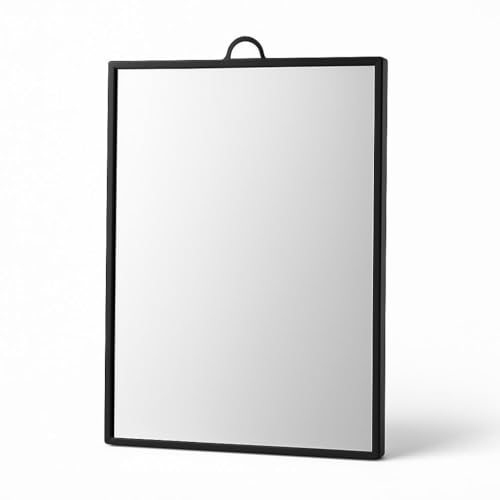 Fitto Cosmetic Mirror Rectangular 16cm Black Frame - Portable Makeup Mirror for Vanity & Travel