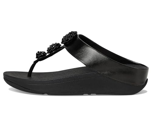 Image of FitFlop Fino Beadie-Button Metallic Toe-Post Sandals
