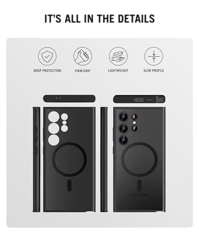 Image of DailyObjects Case for Samsung Galaxy S24 Ultra, Drop Protection Polycarbonate Nimbus Matte Slim Shockproof Back Cover-Black