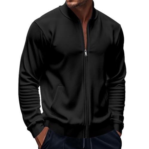 evzosrz Men's Bomber Jackets Lightweight Full Zip Up Casual Windbreaker Water Resistant Fall Winter Sports Coat Outerwear2